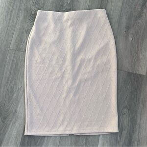 Elegant Beige Bodycon Pull On Pencil Skirt Diamond Pattern Small